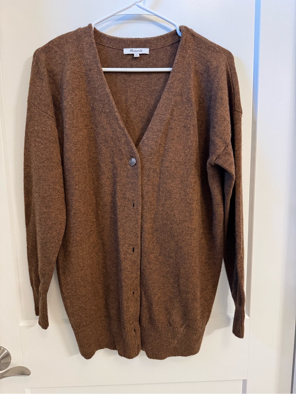 Madewell V-Neck Relaxed Cardigan XS Relaxed Fit Merino Wool Blend